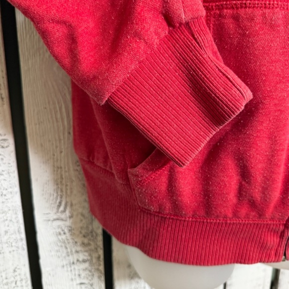 Old Navy Full Zip Hoodie Women’s Large Red‎ Grunge Warm Fuzz Lined Skater Jacket - Picture 4 of 12